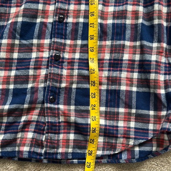 J. Crew Red Blue Casual Button Down Shirt Flannel Mens Large Outdoors Hiking - Picture 6 of 8